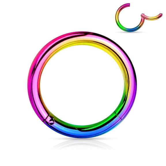 Steel Hinged Clicker Segment Septum Lip Nose Hoop Ring Helix Daith Cartilage