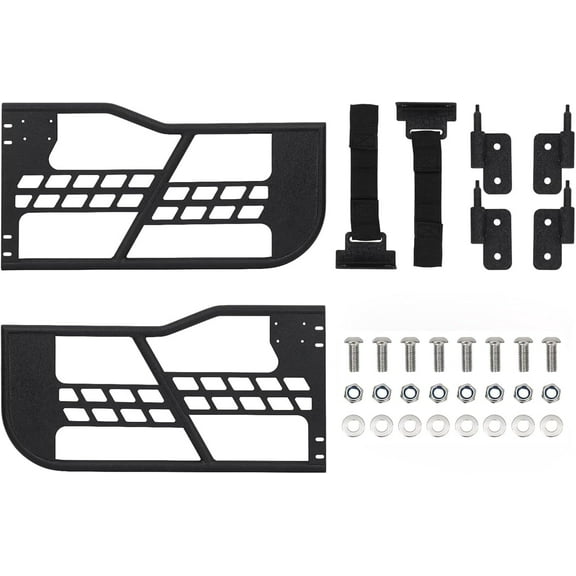 Steel Hollow-Shaped Half Doors for 1997-2006 Off-Road Wrangler TJ - Off-Road Trail Body Panels - Bolt-On, E-Coated - Set of 2 - Mirrors Not Included - Without Rearview Mirror