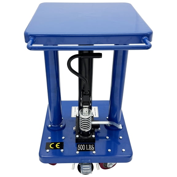 Steel Hydraulic Post Lift Table 500LB Capacity Foot Operated Mobile Work Table with Brake