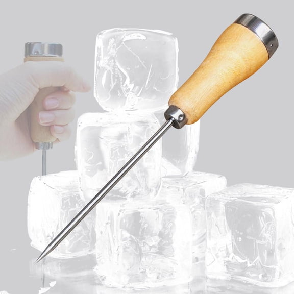 Steel Ice Pick, Single Prong Ice Breaker Tool with Handle, Bar Ice Chipper for Cocktails, Cold Drinks, Kitchen, Dessert and Food Prep, 1 Pack