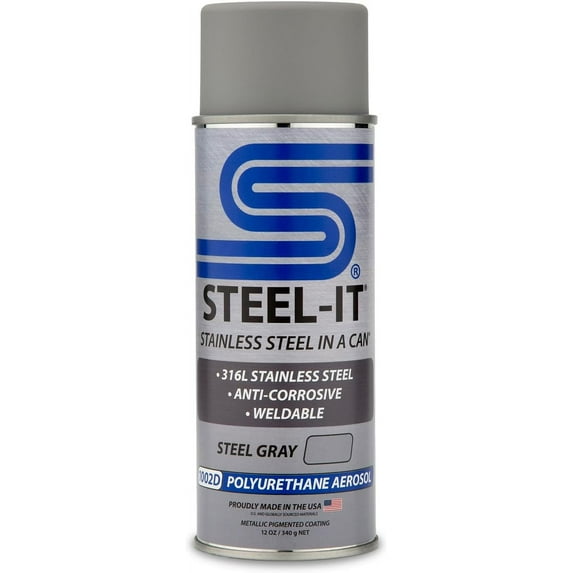 Steel-It 1002D Polyurethane Aerosol, Industrial Paint Coatings, Weldable, Easy to Apply - Steel Gray (1 Pack)