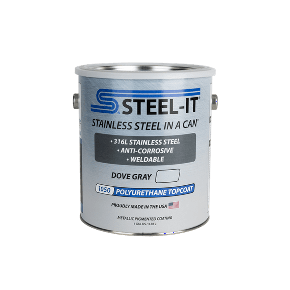 Steel-It 1050G Polyurethane Topcoat, Industrial Paint Coating Dove Gray (4 Gallons)