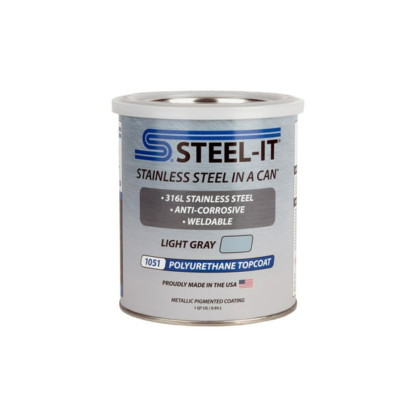 Steel-It 1051Q Polyurethane Topcoat, Weldable, Superior Anticorrosion Coating - Light Gray (6 Quarts)