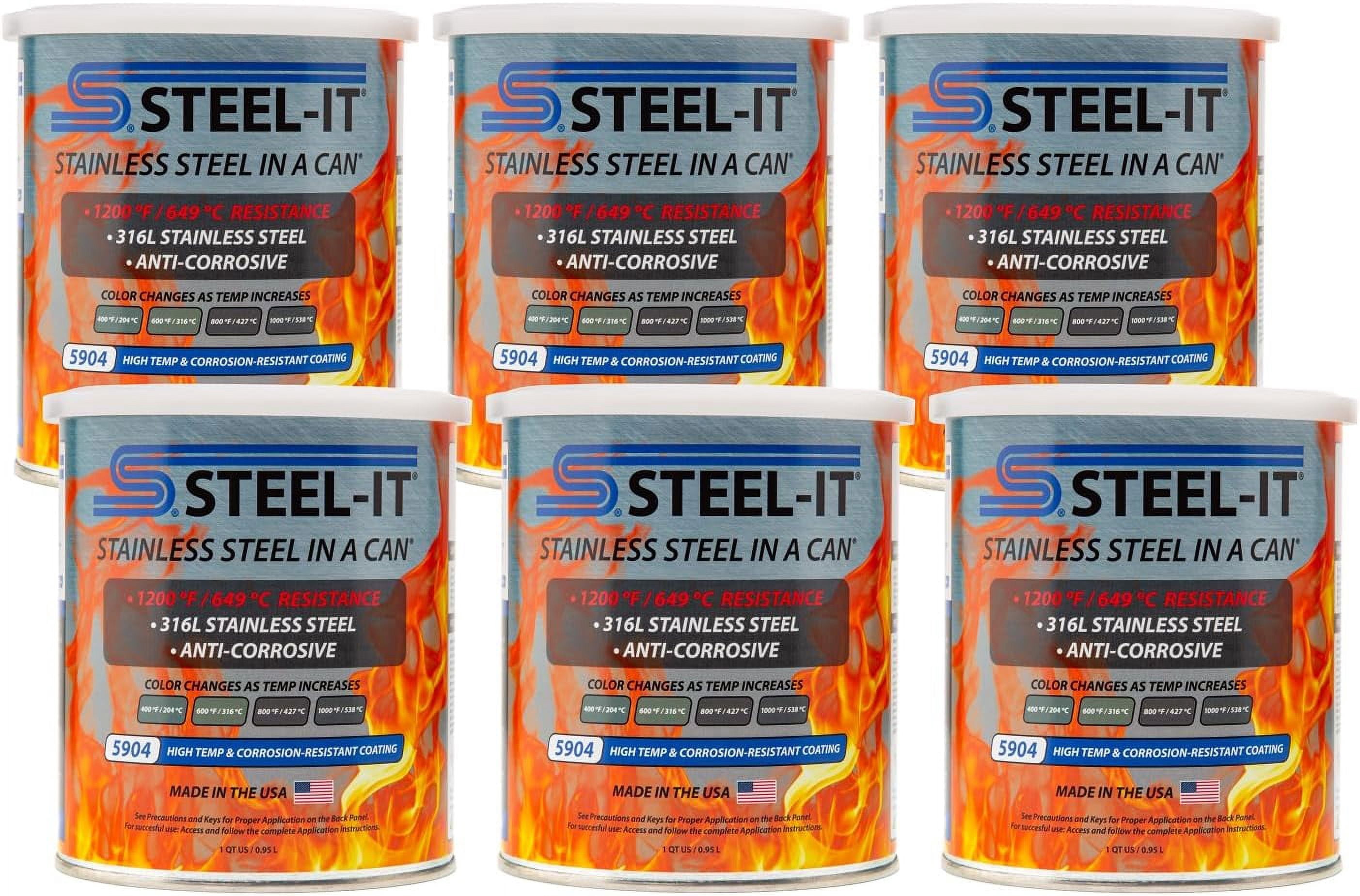 Steel-It 5904Q High Temp & Corrosion-Resistant Coating - Steel Gray (6 ...