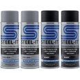 thumbnail image 1 of Steel-It Polyurethane Aerosol, Stainless Steel in a Can, Protects Against Corrosion, Industrial Paint Coatings, Weldable, Food Safe, Easy to Apply, (2 Cans Black & 2 Cans Steel Gray), 1 of 7