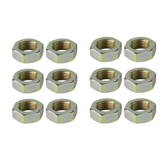 Steel Jam Nuts, 11/16 Inch-18 NF Fine Thread, LH and RH, 12 Pack