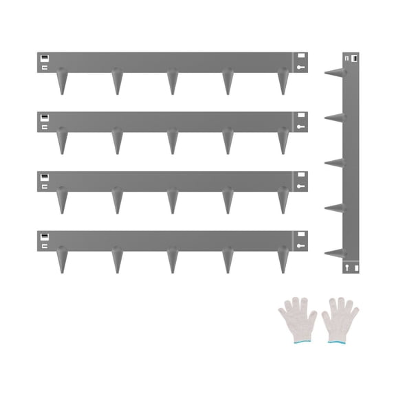 Steel Landscape Edging, 5 Pack - 39 x 3 Inch Metal Garden Border, Rustproof Lawn Edging, Bendable Heavy Duty Landscape Trim for Flower Beds, Pathways - Dark Gray