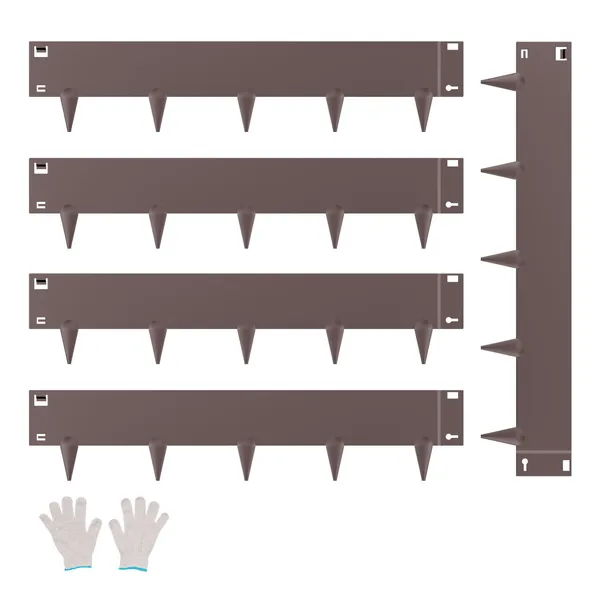 Steel Landscape Edging 5 Pack 39 x 5 Inch Rust Resistant Brown Border