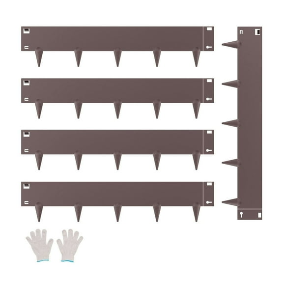 Steel Landscape Edging 5 Pack, 39 x 5in Rustproof Garden Border, Durable Metal Lawn Edge for Flower Beds, Brown