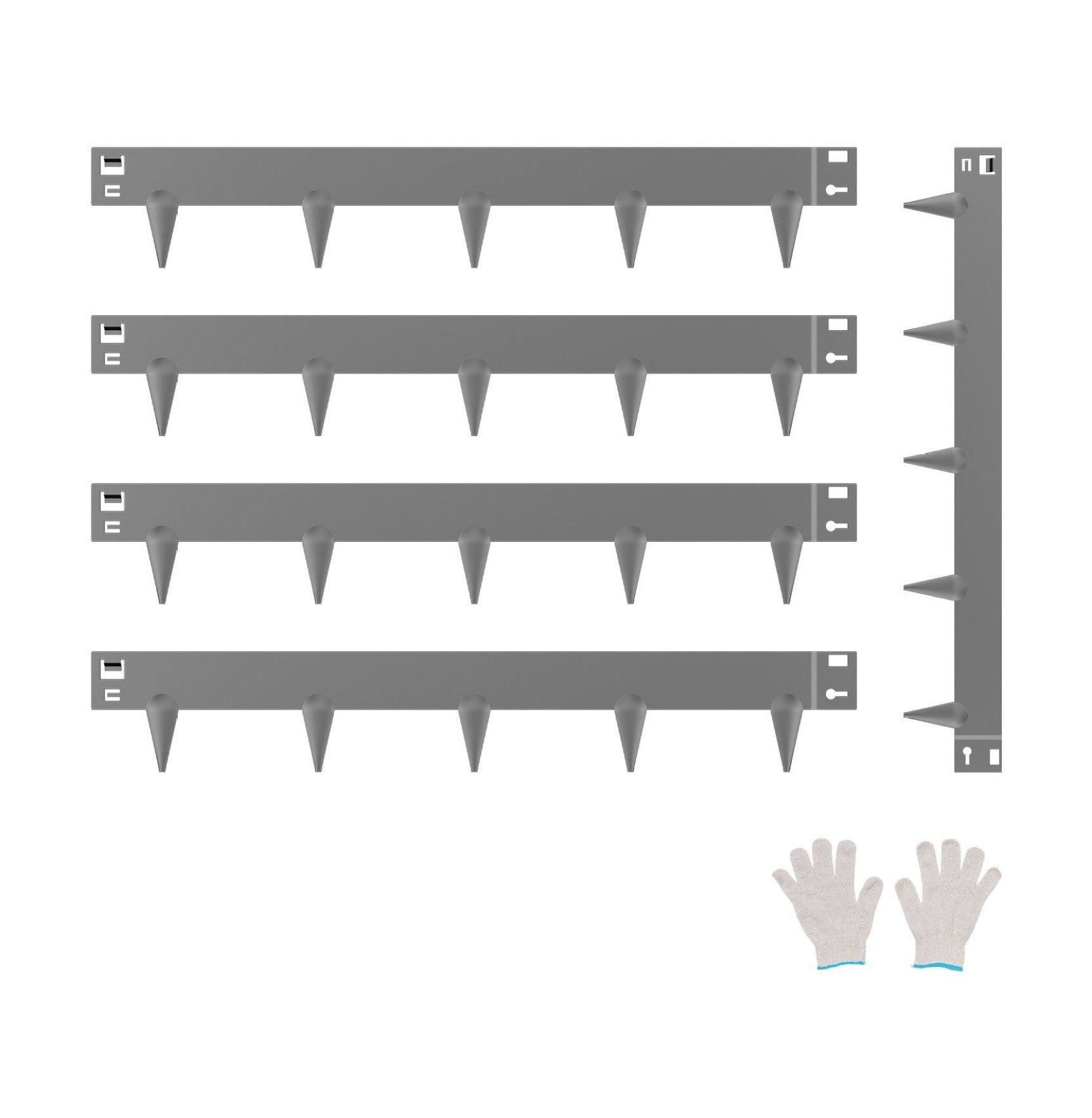 Steel Landscape Edging 5 Pack, 39x3in Dark Gray Metal Garden Border, Rustproof Lawn Edging for Flower Beds, Flexible Yard Edging Roll