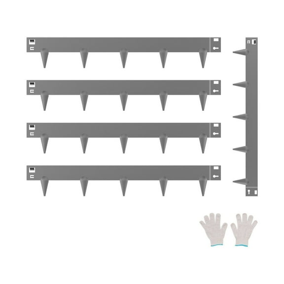 Steel Landscape Edging 5 Pack, 39x3in Dark Gray Metal Garden Border, Rustproof Lawn Edging for Flower Beds, Flexible Yard Edging Roll