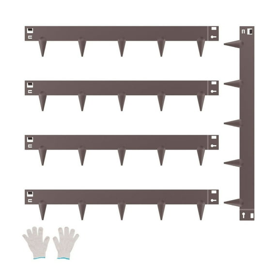 Steel Landscape Edging 5 Pack - 39x3in Rustproof Garden Border - Brown Metal Lawn Edge for Flower Beds, Driveways - Durable Galvanized Steel