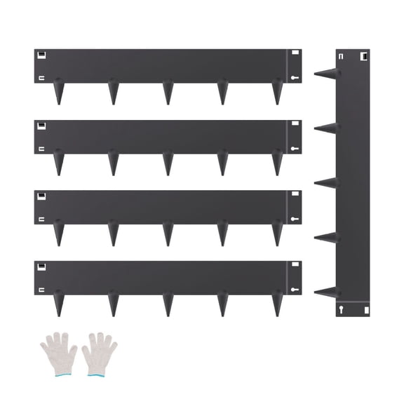 Steel Landscape Edging - 5 Pack, 39x5 inch Metal Garden Border, Rustproof Lawn Edging, Bendable Heavy Duty Edging for Flower Beds, Pathways, Yard - Black