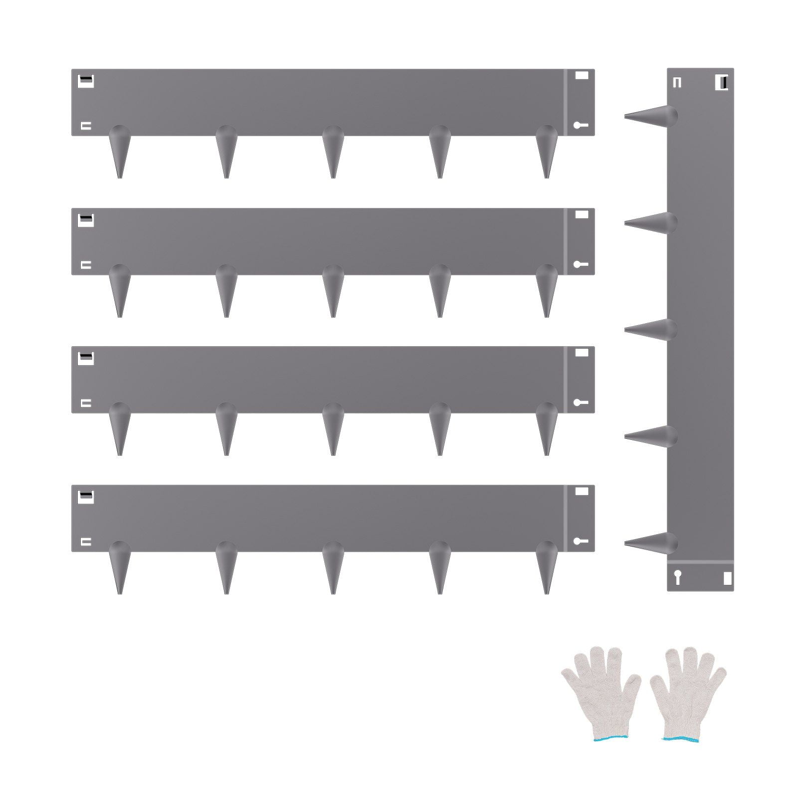 Steel Landscape Edging 5 Pack 39x5 Inch Rust Resistant Bendable Heavy Duty Garden Lawn Edging Border Easy Install Flower Bed Yard Pathway Divider Dark Gray