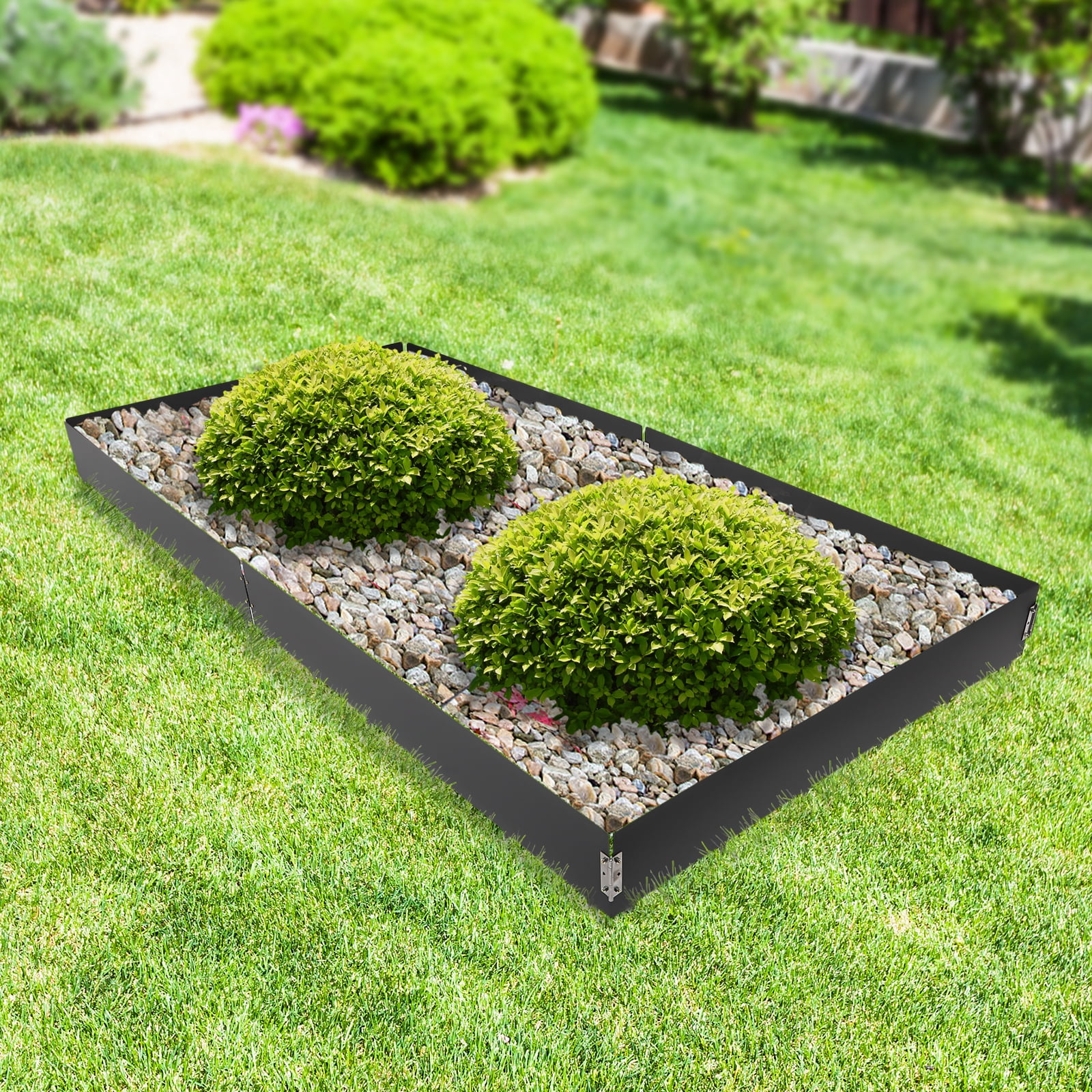 ​​Steel Landscape Edging,8.46 Inch Depth Weed Barrier  for Lawn Garden Vegetable Garden, Nano Baking Paint Steel Edging with Hinges​ (6 Pack)