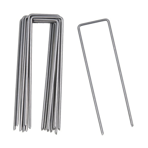Gardien 4" Heavy-Duty Steel Landscaping Staples, Extra Sharp Points, 10-Pack