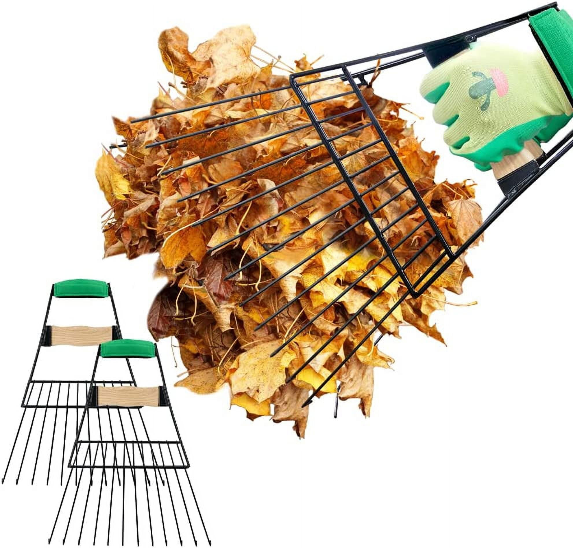 Steel Leaf Scoops, Hand Rakes for Picking Up Leaves, Sturdy Garden ...