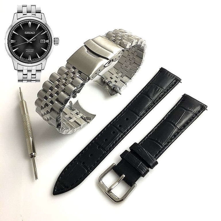 Steel Leather Replacement Watch Band Strap For Seiko SRPF53, 41 OFF