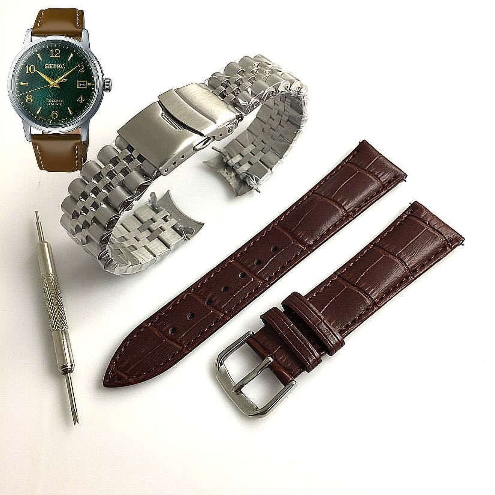 Steel Leather Replacement Watch Band Strap For Seiko SRPE45 4R35 04A0 SRPE45K1 Walmart