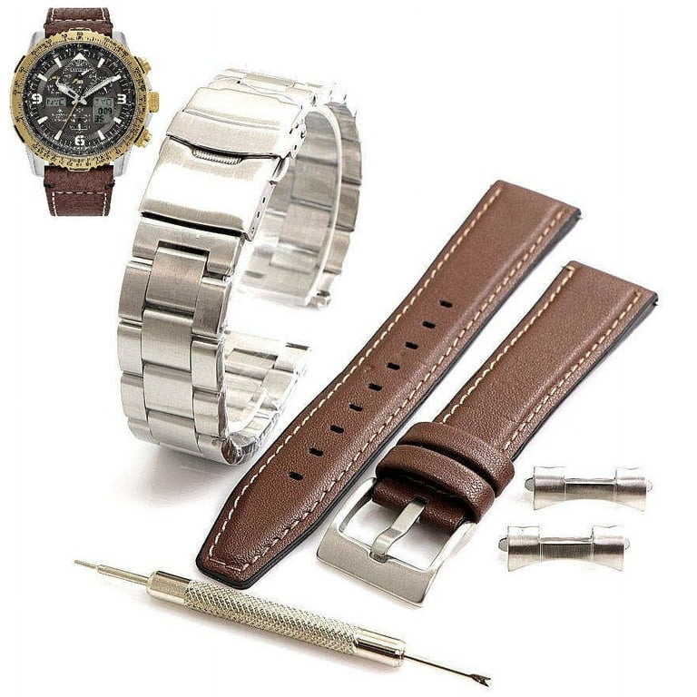 Steel Leather Replacement Watch Band U680 A17X402 Citizen Skyhawk JY8084 09H