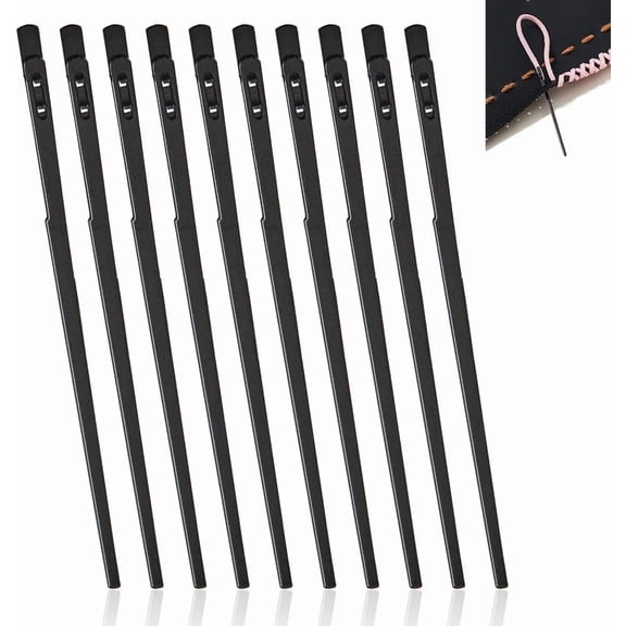 Steel Leather Rope Knitting Needles for Leather Repairing Weaving Crafts Black 56x1.5~2x1.5mm for DIY