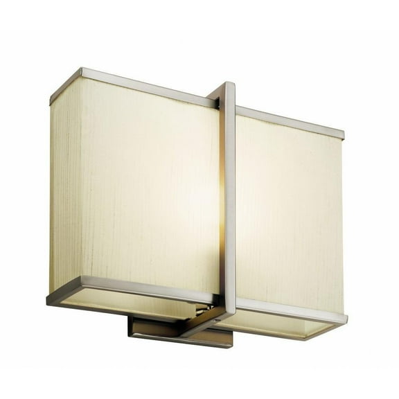 Steel Led Wall Light with Satin Nickel Finish and White Acrylic Linen Shade-10 inches H  12 inches W Bailey Street Home 147-Bel-2279066