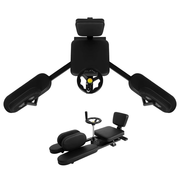 Steel Leg Stretcher with 6" PU Cushion, 0~240° Range Leg Stretching Split Machine with 62.2" Length, Black Flexibility Stretching Machine with 330 LBS Capacity & 360° Casters, for Gym and Home