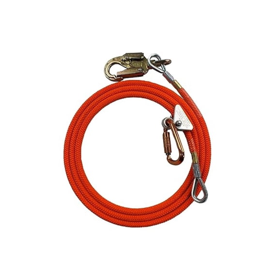 Steel Line Kit for Tree Climbing, 5/8 in x 14 ft - USA Made, Adjustable Tree Lanyard, Arborist Equipment Positioning Lanyard, Low Stretch & Cut Resistant
