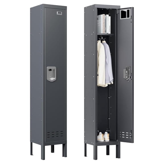 Steel Lockers 66" Height - Employee Lockers with Card Slot - School Gym Office Storage - Durable Metal Locker Cabinet - Assembly Required