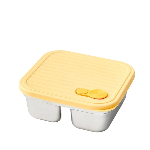 Steel Lunch Box With Dividers & Leak-proof Lid for Office, Gym, School Meal Storage