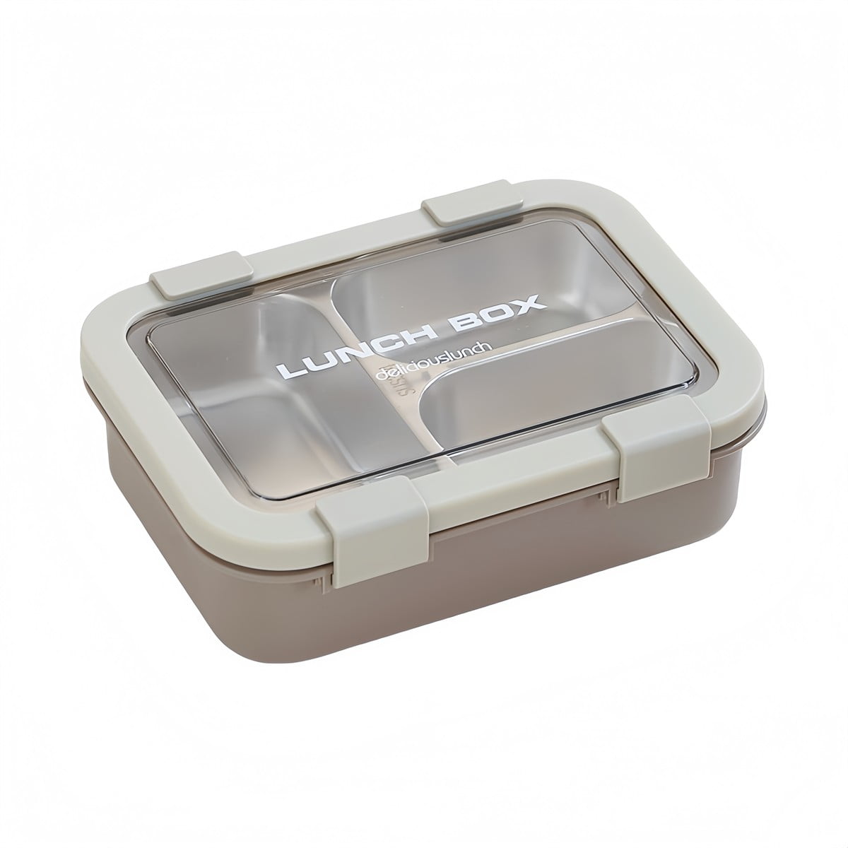 Steel Lunch Box With Three Leakproof Compartments For Fruits Sandwiches ...