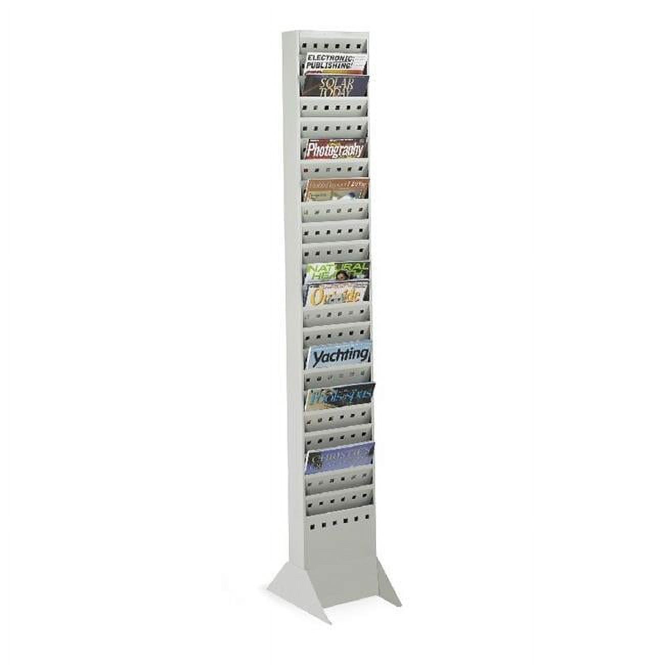 Check Out Magazine Racks Steel Magazine Rack - 23 Pockets - Gray - Walmart.com