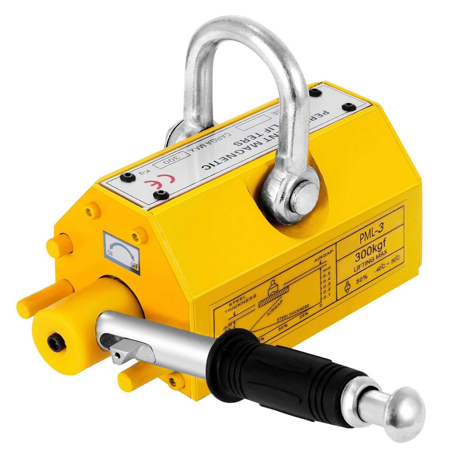 Steel Magnetic Lifter 660 LB Permanent Metal Lifting Magnet 300 KG Neodymium Magnetic Lift Hoist Crane For Doing Steel Projects ,Easy to Use