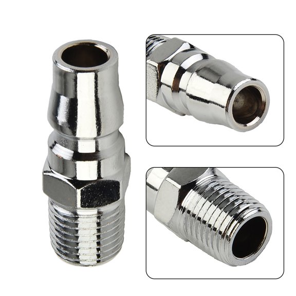 Steel Male Coupling Air Fitting 1/4 Inch for BSP Thread, Hardened Wear Resistant Adapter for Air Compressor Hose Tools (20PM)