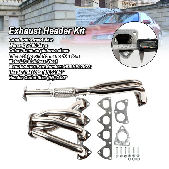 Steel Manifold Exhaust Racing Header Stainless Fit for Honda Prelude 2.2L 1993-1996
