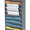 Steel Medical Chart Hanging Wall File Holder, 10 Pockets, Gray