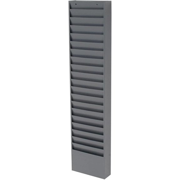 Steel Medical Chart Hanging Wall File Holder, 20 Pockets, Gray, Wall Mounted Magazine and File Folder Holder, 12-1/2"W x 8-3/8"H Pockets