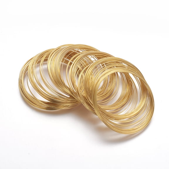 Steel Memory Wire Bracelets Making Nickel Free Golden 55mm Wire: 0.6mm(22 Gauge) about 100circles/set