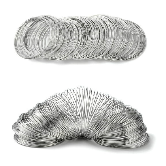 Steel Memory Wire for Wrap Bracelets Making Nickel Free Platinum 20 Gauge 0.8mm 60mm inner diameter 1100 circles/1000g DIY