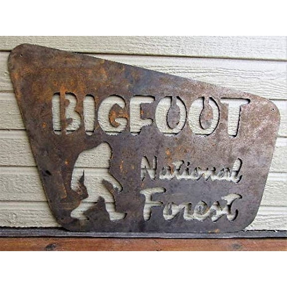Steel Metal Plasma Cut Bigfoot National Forest Sasquatch Yeti Sign Plaque Made in USA