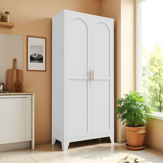 Steel Metal Storage Cabinet with Adjustable Shelves Large Capacity for Bedroom and Living Room Organization