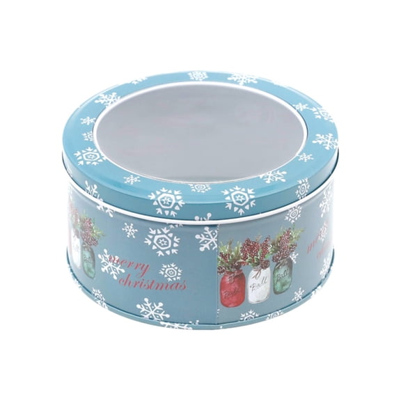 XKHAZA Christmas Cookie Tins – Round Metal Containers with Lids for Gift Giving, Holiday Cookie Boxes for Cookies and Gifts