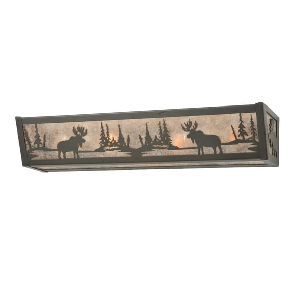 Meyda Tiffany 110116 24" W Moose At Lake Vanity Light - MultiColor
