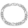 thumbnail image 1 of Steel Nation Jewelry Mens 8.5mm Stainless Steel Figaro Link Chain - Mens Bracelet, 8.5", 1 of 2