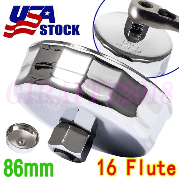 Steel Oil Filter Wrench 86mm 16 Flutes Remover Cap Tool for 2006-2020 BMW Volvo