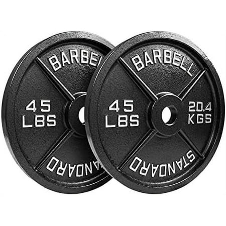 Steel Olympic Plates 45lb Pair - Olympic Standard Premium Coated 2x 45 Pound Weights$$Sport & Recreation Other