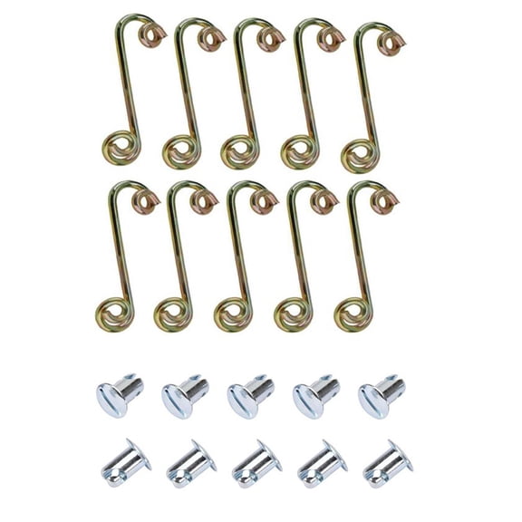 Steel Oval Head Quarter Turn Fasteners and Springs, Pack/10