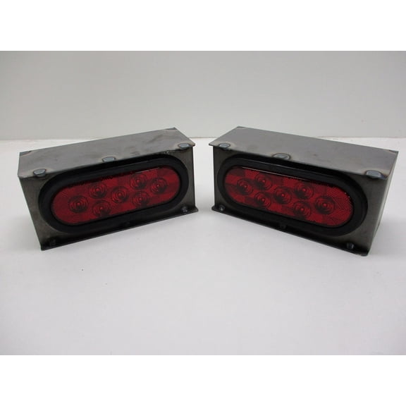 Steel Oval Mounting Boxes With 6 inch LED Oval Brake Stop Turn Tail Lights / Set