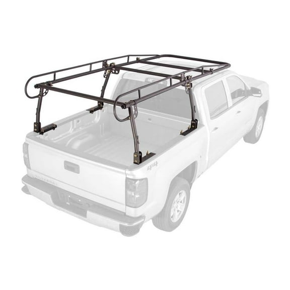 Steel Over-Cab Truck Rack RocklandFull-Size Steel Over-Cab Truck Rack, 800 LBS Capacity, Adjustable Truck Bed Width, Extendable Truck Ladder Rack with None Drilling C-Clamps