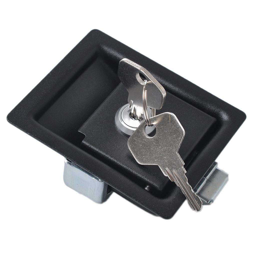 Steel Paddle Handle, Recess Flush Locking Latch with 2